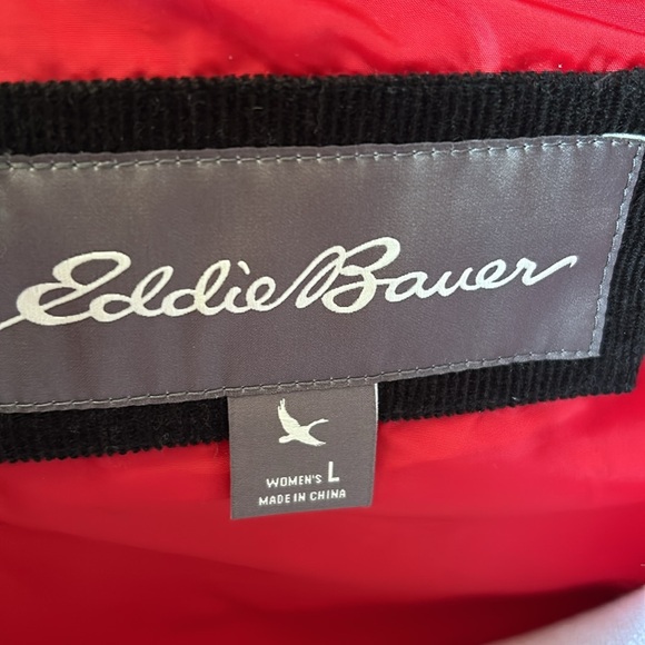 Eddie Bauer women’s down-look vest. Red w/buffalo plaid yoke. Size Large. - Picture 7 of 8